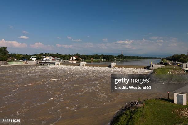 germany, baden-wuerttemberg, breisach, weir at river rhine - breisach stock pictures, royalty-free photos & images