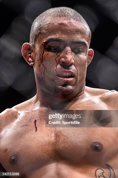 December 2015; Sérgio Moraes at the end of the opening round of his welterweight bout against Omari Akhmedov. UFC Fight Night: VanZant v Namajunas,...