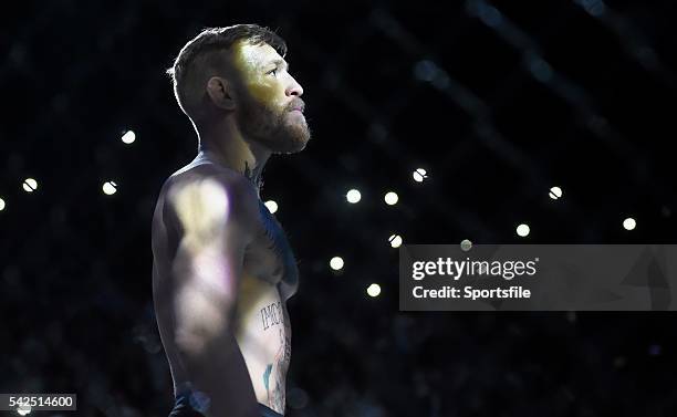 December 2015; Conor McGregor ahead of his featherweigh bout against Jose Aldo. UFC 194: Jose Aldo v Conor McGregor, MGM Grand Garden Arena, Las...