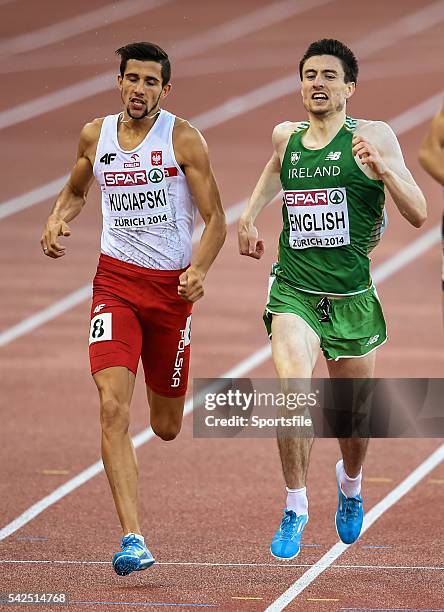 August 2014; Ireland's Mark English, right, on his way to winning bronze in the men's 800m event, with a season best time of 1:45.03. Also pictured...