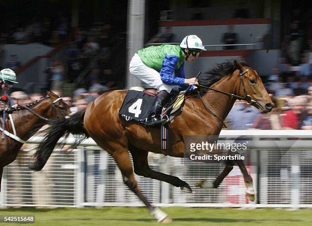May 2004; Russian Blue, with Jamie Spencer up, on their way to winning the Isabel Morris Memorial Marble Hill Stakes from second place L'Altro Mondo,...