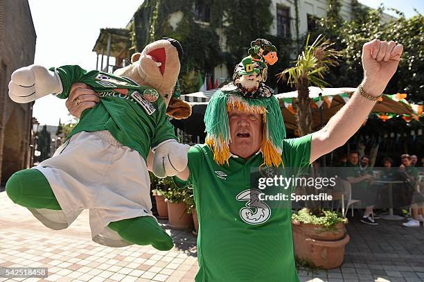 September 2014; Republic of Ireland supporter Malachy Gormley, from Letterkenny, Co. Donegal, outside the Hanger bar, Tbilisi, Georgia, UEFA EURO...