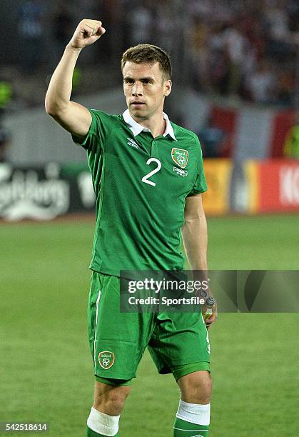 September 2014; Seamus Coleman, Republic of Ireland, celebrate's at the end of the game. UEFA EURO 2016 Championship Qualifer, Group D, Georgia v...