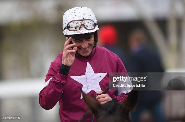 December 2015; Davy Russell celebrates after winning on Prince of Scars in the Squared Financial Christmas Hurdle. Leopardstown Christmas Racing...