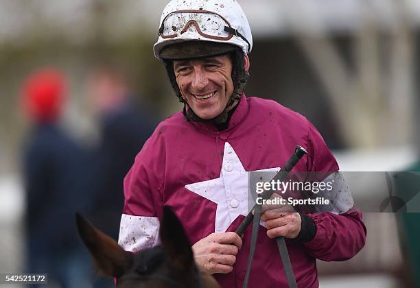 December 2015; Davy Russell celebrates after winning on Prince of Scars in the Squared Financial Christmas Hurdle. Leopardstown Christmas Racing...