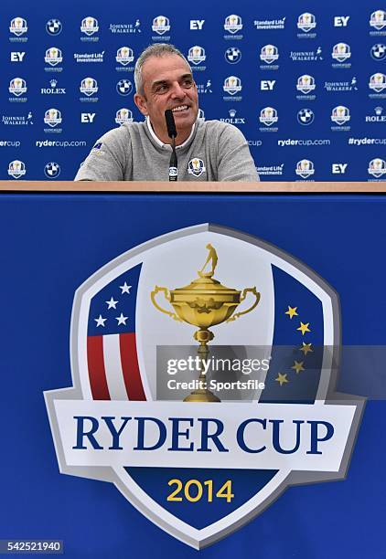 September 2014; European team captain Paul McGinley during the captains joint press conference. The 2014 Ryder Cup, Day 1. Gleneagles, Scotland....