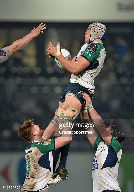 January 2016; Ultan Dillane, Connacht, wins a line out. European Rugby Challenge Cup, Pool 1, Round 5, Brive v Connacht. Stade Amédée-Domenech,...