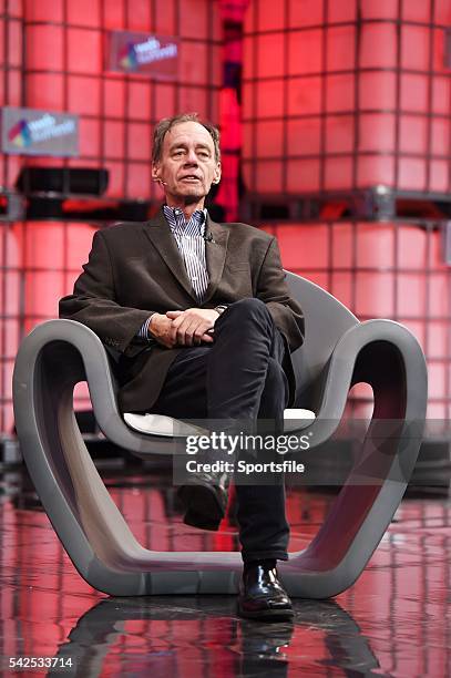 November 2014; Interviewer David Carr, Journalist and Author, The New York Times leads the discussion on The Future of Media on the centre stage...