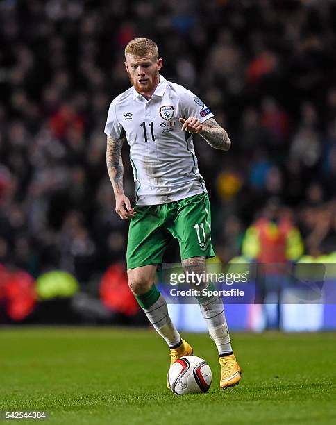 November 2014; James McClean, Republic of Ireland. UEFA EURO 2016 Championship Qualifier, Group D, Scotland v Republic of Ireland. Celtic Park,...