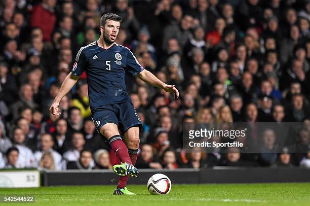 November 2014; Grant Hanley, Scotland. UEFA EURO 2016 Championship Qualifier, Group D, Scotland v Republic of Ireland. Celtic Park, Glasgow,...