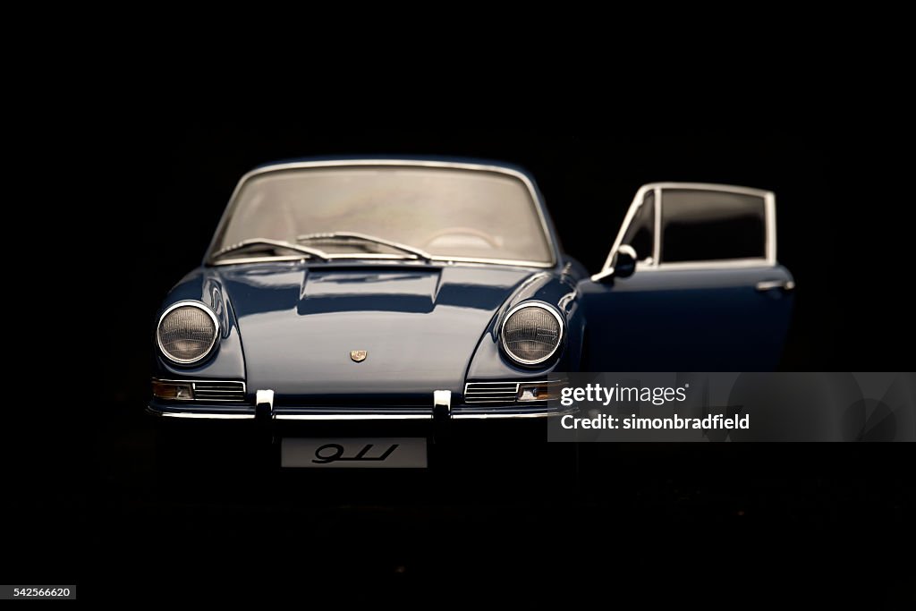 Classic Porsche 911 Model On Black