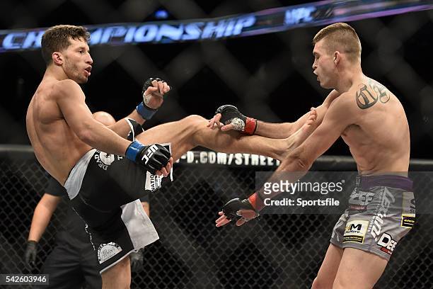 January 2015; Johnny Case, right, in action against Frankie Perez during their lightweight bout. UFC Fight Night, Johnny Case v Frankie Perez, TD...