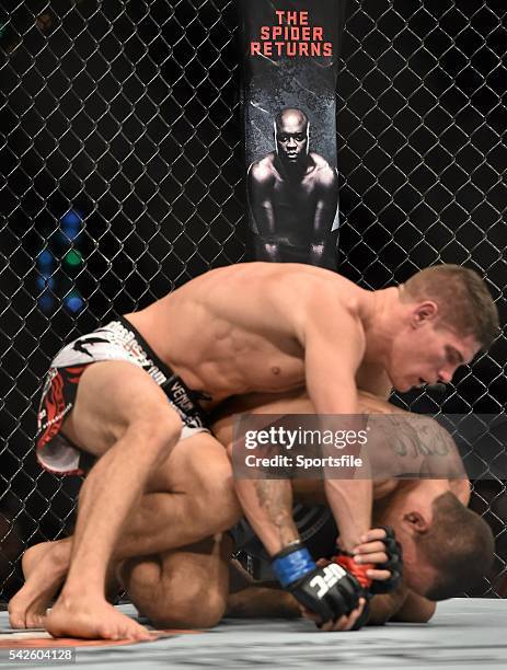 January 2015; An advertisement for UFC legend Anderson Silva v Nick Diaz is displayed during the Charles Rosa and Sean Soriano featherweight bout....