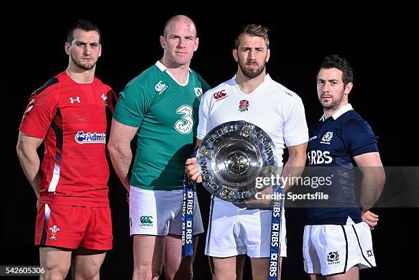 January 2015; In attendance at the launch of the RBS Six Nations Championship Launch 2015 are team captains, from left to right, Wales' Sam...