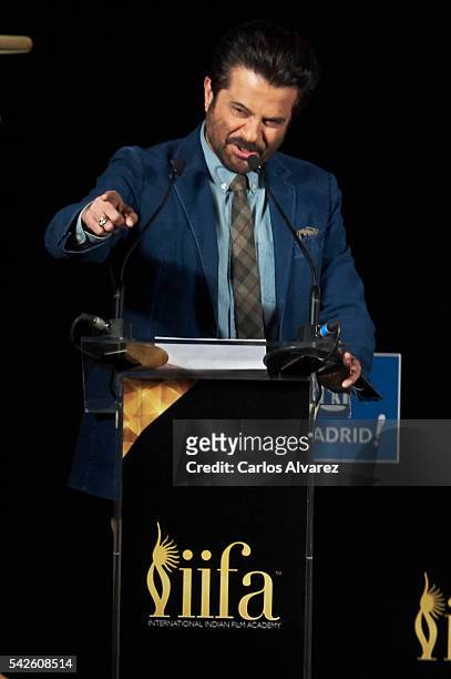 Indian actor Anil Kapoor attends the press conference for the 17th edition of IIFA Awards at the Palace Hotel on June 23, 2016 in Madrid, Spain.