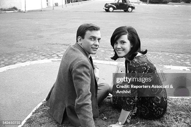 French actor Jean-Louis Trintignant with Italian actress Grazia Maria Spina . Rome, 28th March 1963