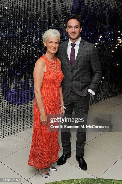 Thom Evans and Judy Murray attend the annual WTA Pre-Wimbledon Party presented by Dubai Duty Free at the Kensington Roof Gardens on June 23, 2016 in...