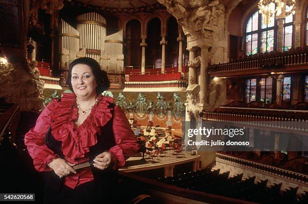 Famed soprano Montserrat Caballe stands in the Palau de la Musica in Barcelona. | Location: Barcelona, Spain.