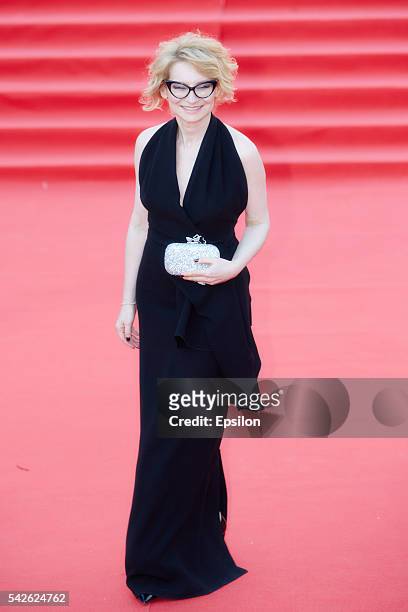 Evelina Khromchenko attends an opening ceremony of the 38th Moscow International Film Festival at Pushkinsky cinema hall on June 23, 2016 in Moscow,...
