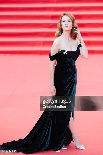 Victoria Isakova attends an opening ceremony of the 38th Moscow International Film Festival at Pushkinsky cinema hall on June 23, 2016 in Moscow,...