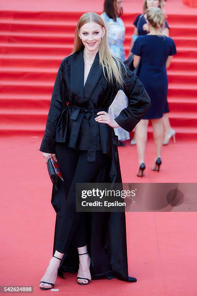 Svetlana Khodchenkova attends an opening ceremony of the 38th Moscow International Film Festival at Pushkinsky cinema hall on June 23, 2016 in...