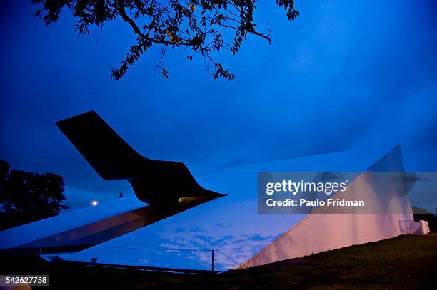 The Ibirapuera Auditoruim located inside the Ibirapuera Park in Sao Paulo, designed by the architect Oscar Niemeyer.