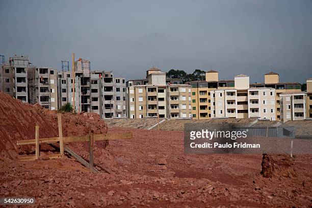 Apartment buildings under construction in Campo Limpo.