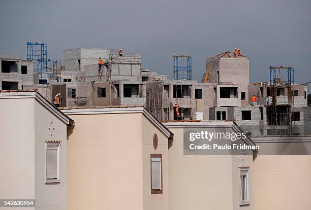 Apartment buildings under construction in Campo Limpo.