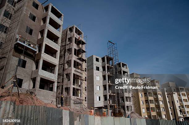 Apartment buildings under construction in Campo Limpo.