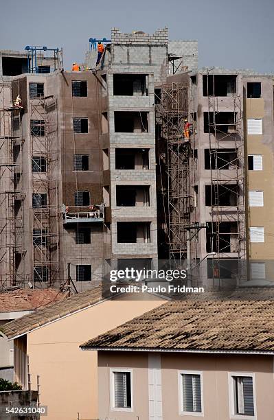 Apartment buildings under construction in Campo Limpo.