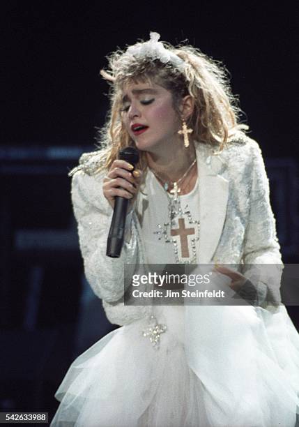 Madonna performs on The Virgin Tour at the St. Paul Civic Center in St. Paul, Minnesota on May 21, 1985.