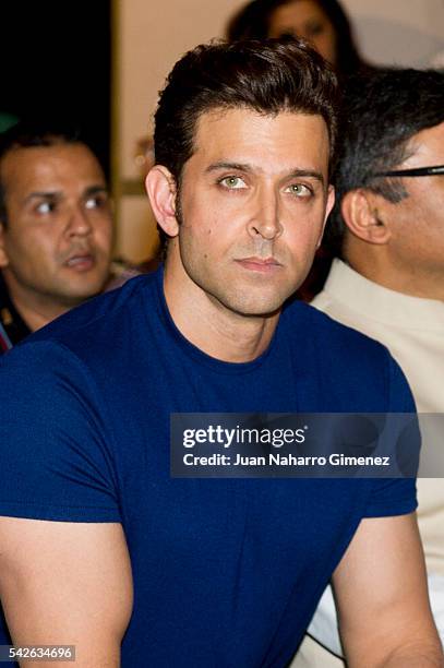 Indian actor Hrithik Roshan attends the press conference for the 17th edition of IIFA Awards at the Palace Hotel on June 23, 2016 in Madrid, Spain.