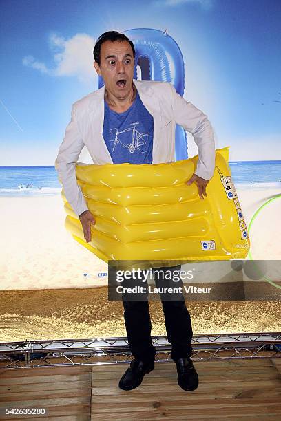 Presenter Thierry Beccaro attends the 'Camping 3' Paris Premiere at Gaumont Champs Elysees on June 23, 2016 in Paris, France.