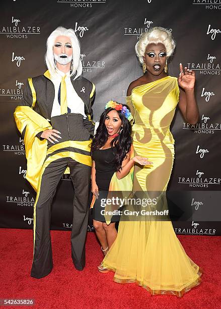 Tay-Tay, Snooki and Bob the Drag Queen attend 2016 Logo's Trailblazer Honors at Cathedral of St. John the Divine on June 23, 2016 in New York City.