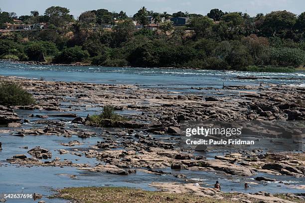 View of the drought at the Sao Francisco river. Pirapora, Minas Gerais, Brazil, October 11th 2014.