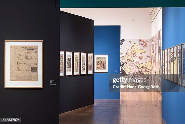 General view of the exhibition 'Pioneers of the Comic Strip' during the preview at Schirn Kunsthalle on June 22, 2016 in Frankfurt am Main, Germany.