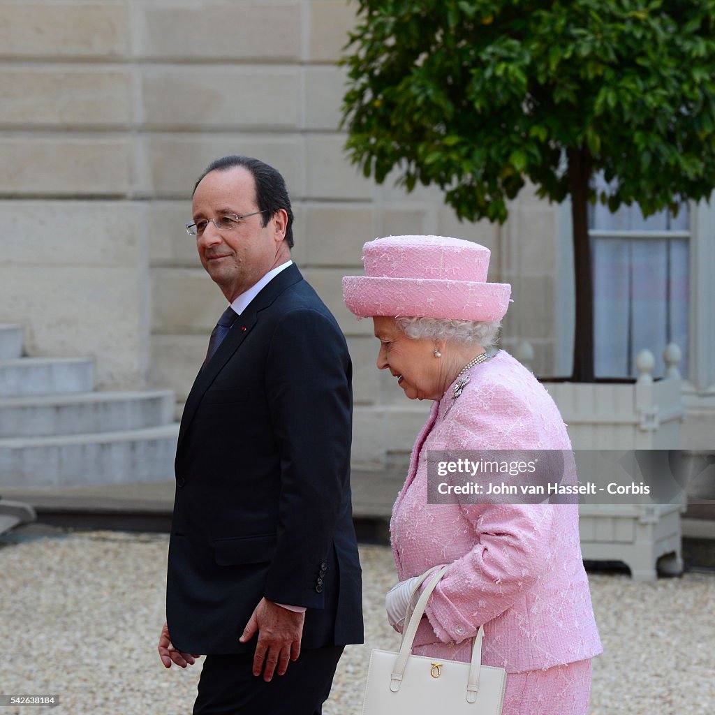 Queen Elizabeth meets President Hollande