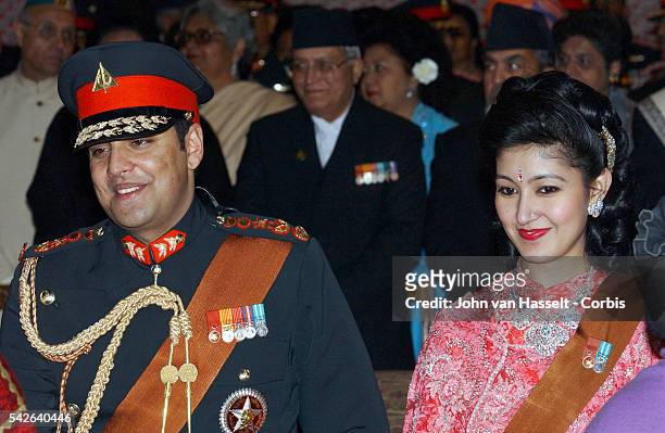 Crown Prince Paras Bir Bikram Shah Dav and Princess Himani at the royal palace.The Himalayan kingdom witnessed its biggest social event in years :...