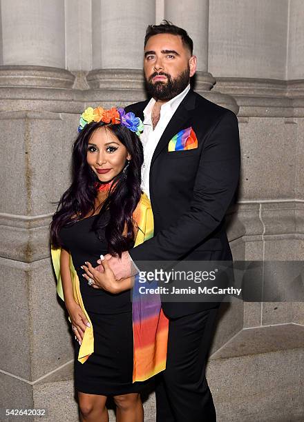 Snooki and Joe Giudice attends 2016 Logo's Trailblazer Honors at Cathedral of St. John the Divine on June 23, 2016 in New York City.