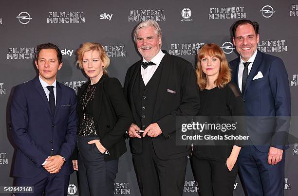 Trystan Puetter, Sandra Hueller, Peter Simonischeck, Maren Ade and Thomas Loibl during the opening night of the Munich Film Festival 2016 at...