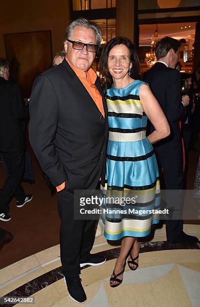 Actor Michael Brandner and his wife Karin Brandner during the opening night of the Munich Film Festival 2016 at Hotel Bayerischer Hof on June 23,...