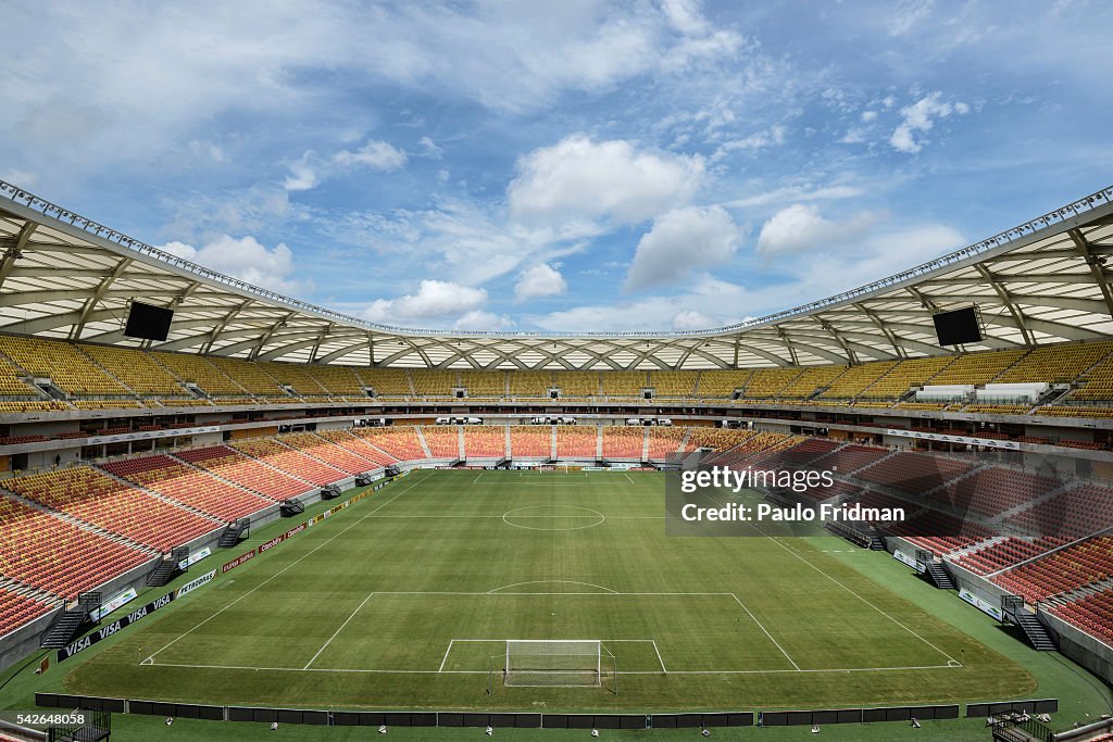 Interior view of the stadium Arena da Amazônia Vivaldo Lima. one of ...