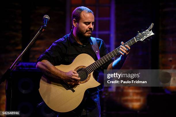 Andy McKee plays in a concert at Bourbon Street Music Hall in Sao Paulo, Brazil.