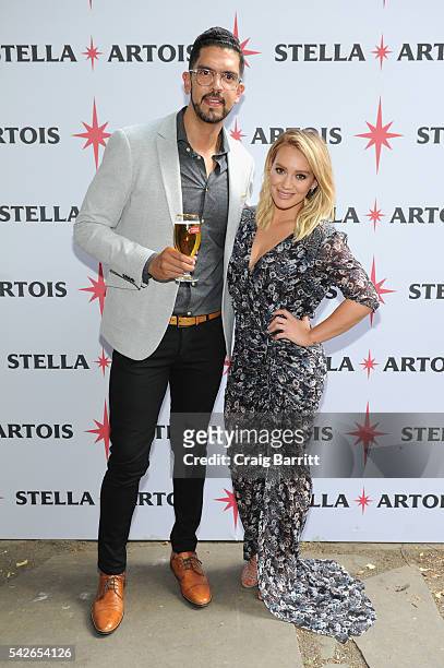 Stella Artois US, Harry Lewis poses with Hilary Duff as she Joins Stella Artois To Kick-Off The Summer Entertaining Season With The Launch Of The...