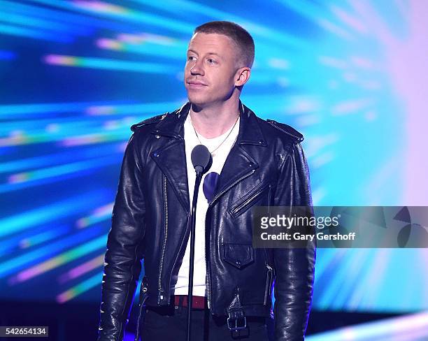 Macklemore speaks at the 2016 Logo's Trailblazer Honors at Cathedral of St. John the Divine on June 23, 2016 in New York City.