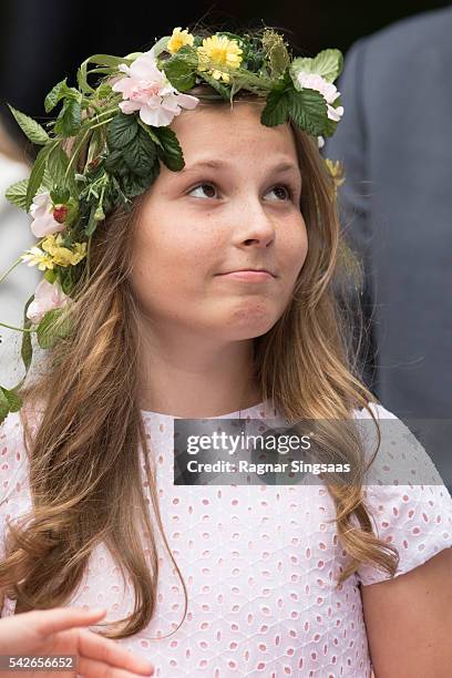 Princess Ingrid Alexandra of Norway attends a garden party during the Royal Silver Jubilee Tour on June 23, 2016 in Trondheim, Norway.