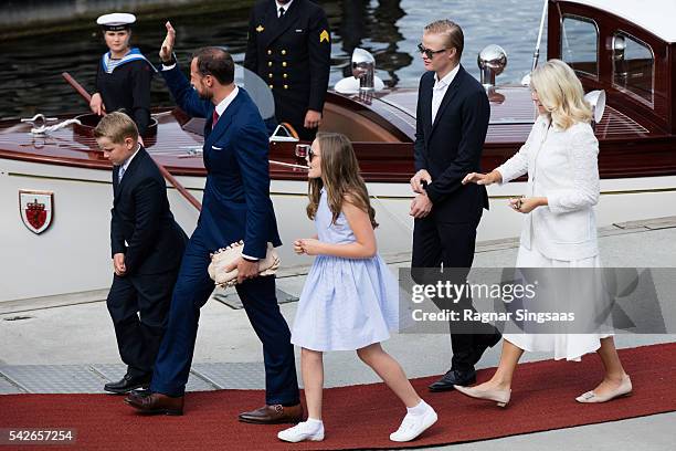 Prince Sverre Magnus of Norway, Crown Prince Haakon of Norway, Princess Ingrid Alexandra of Norway, Marius Borg Hoiby and Crown Princess Mette-Marit...