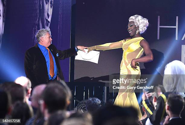 Honoree Harvey Fierstein and Bob the Drag Queen speak at the 2016 Logo's Trailblazer Honors at Cathedral of St. John the Divine on June 23, 2016 in...