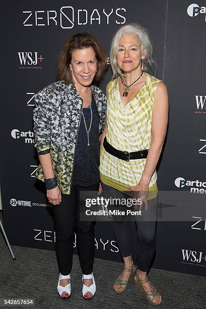 Ellen Goosenberg Kent and Kate Davis attend the "Zero Days" New York Premiere at New York Institute of Technology on June 23, 2016 in New York City.