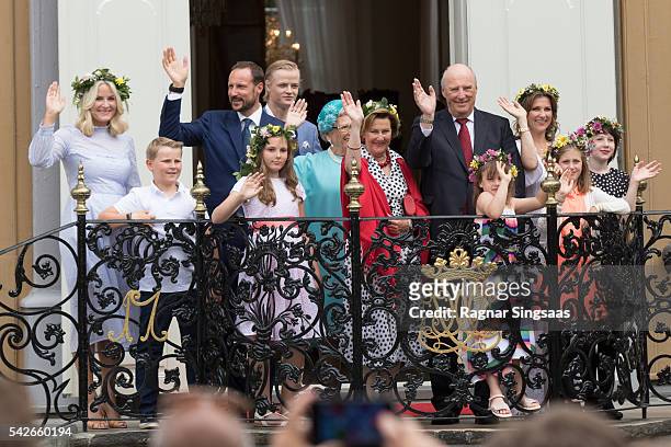 Crown Princess Mette-Marit of Norway, Prince Sverre Magnus of Norway, Crown Prince Haakon of Norway, Princess Ingrid Alexandra of Norway, Marius Borg...